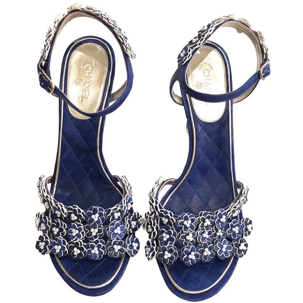 Chanel Camellia Pearl Sandals